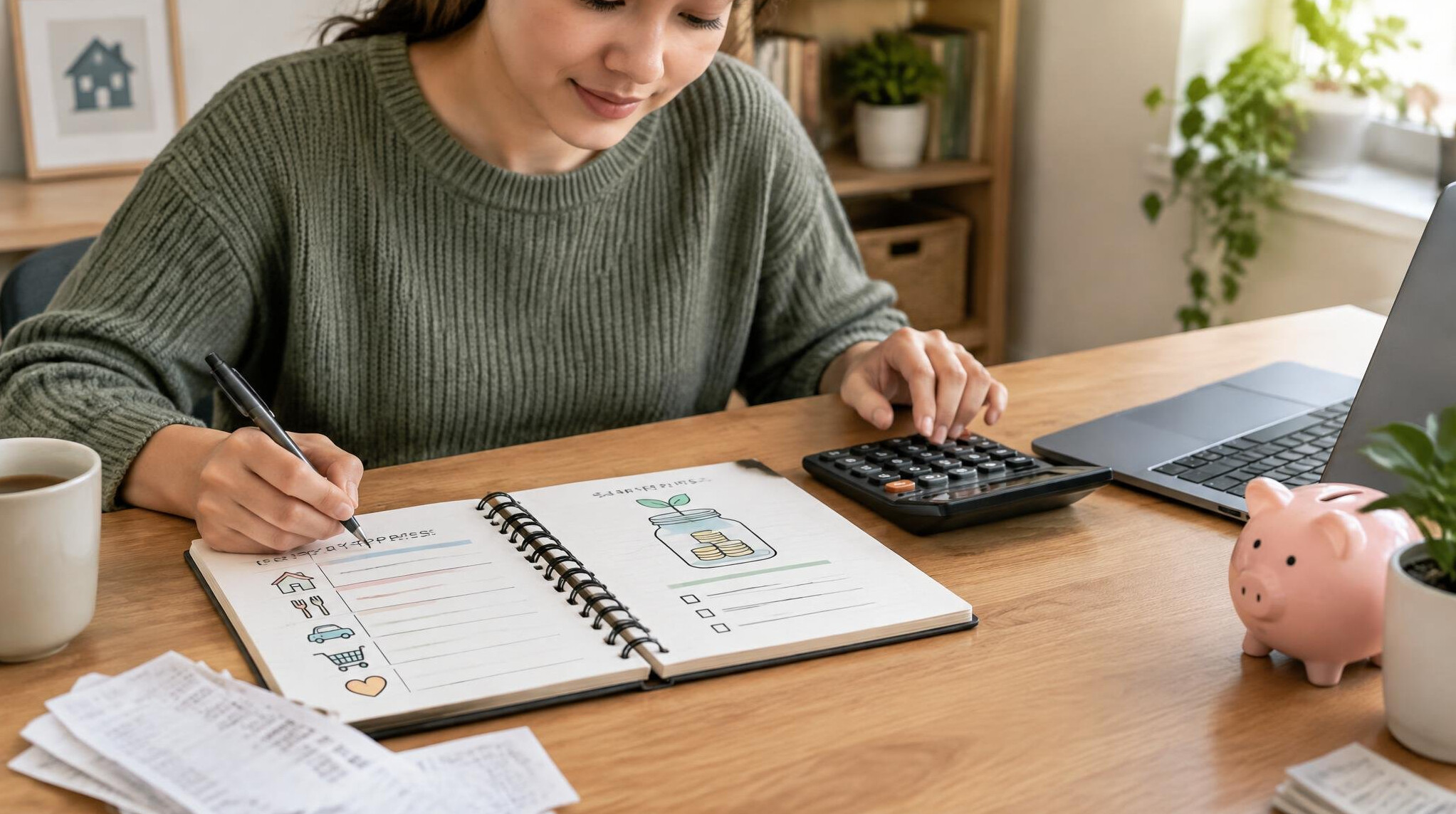 person budgeting at desk