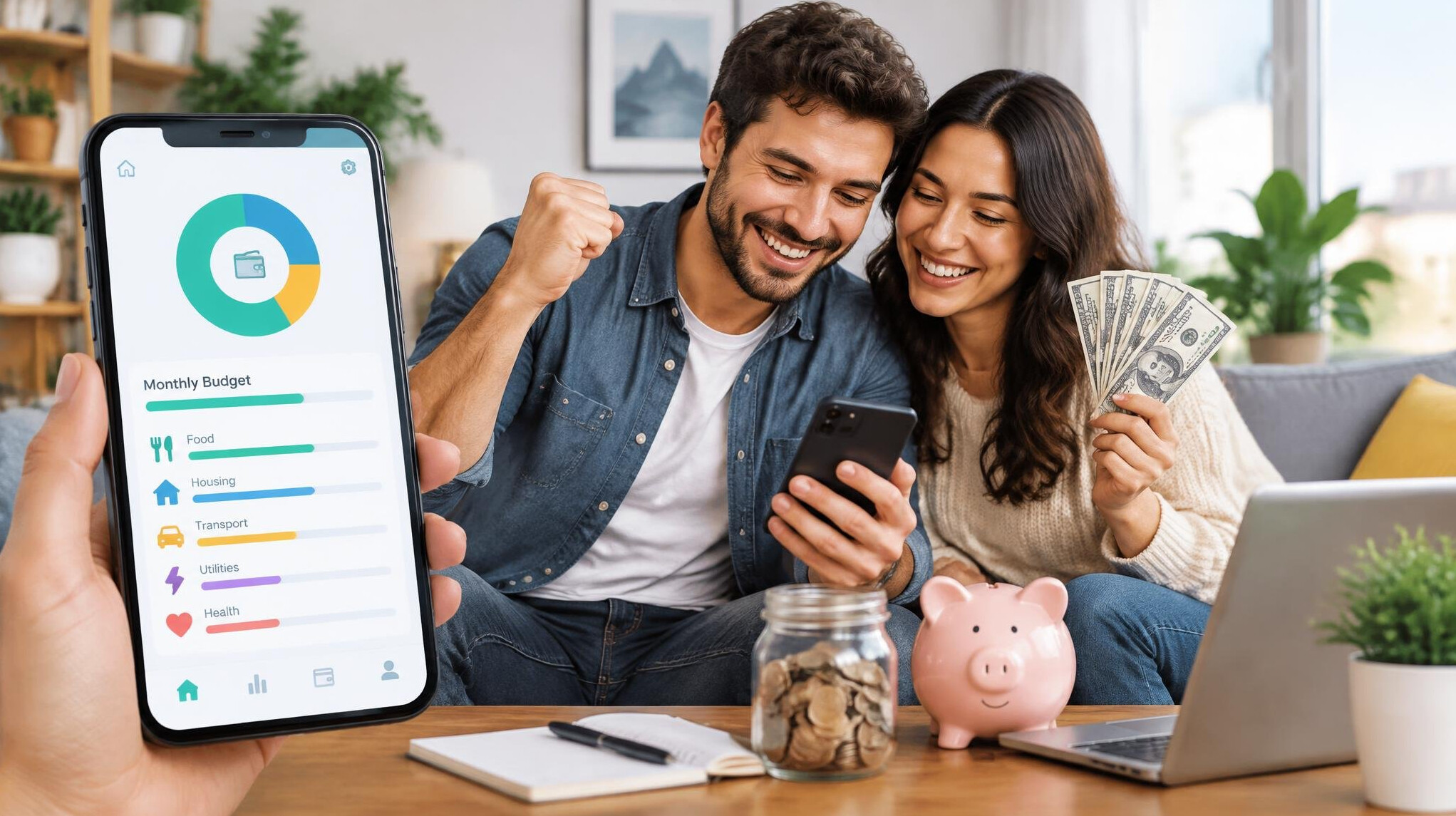 person using finance app