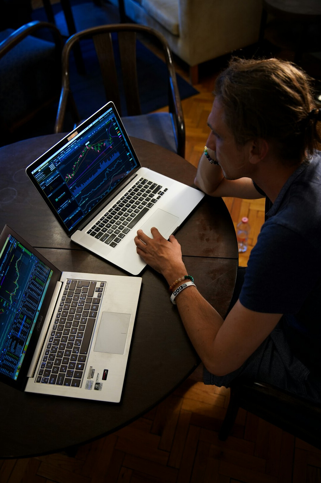 person investing in stocks