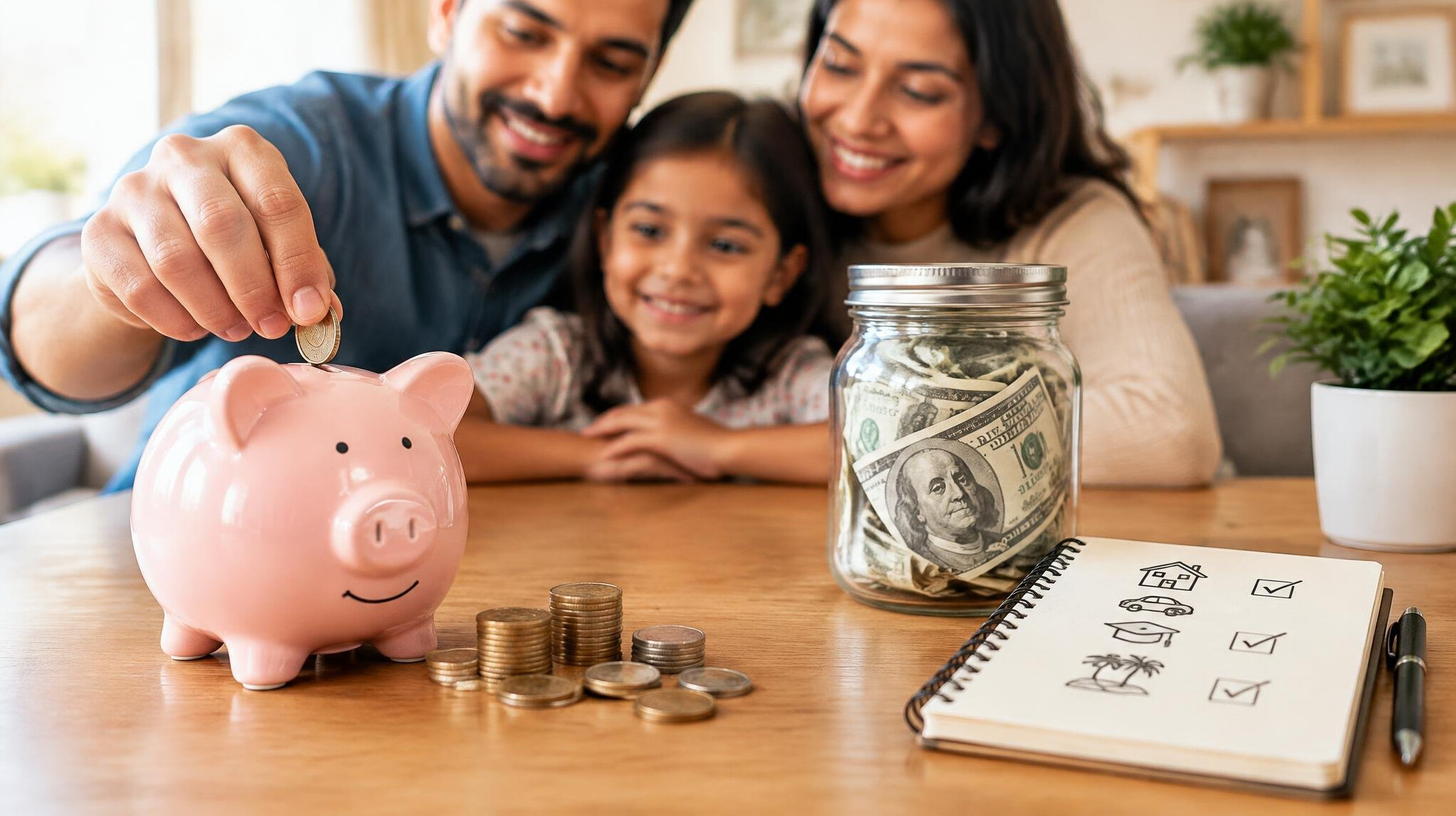coins in piggy bank